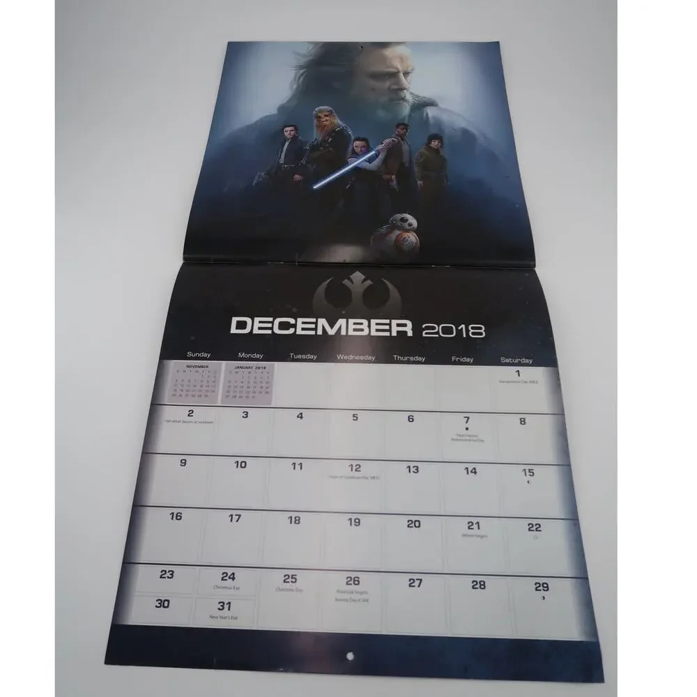2018 Star Wars Episode VIII The Last Jedi Wall Calendar - Disney